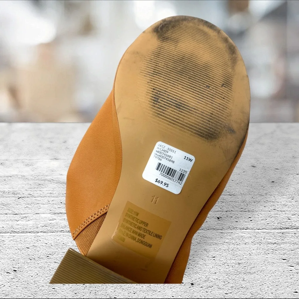 Lane Bryant Platform Shoes Slip On Clog casual Womens Size 11 W Logo Khaki brown